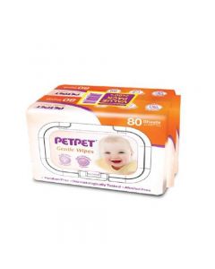 PetPet Baby Wipes 2x80's (Twin Pack)
