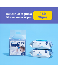 Hoppi Glacier Water Wipes 80's x 2packs