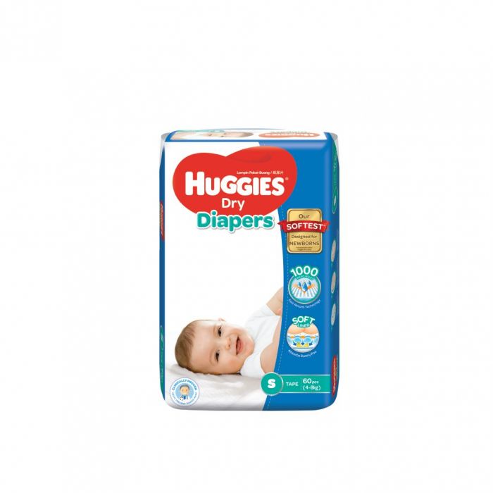 Huggies Dry Diaper Jumbo Pack S 60 pcs