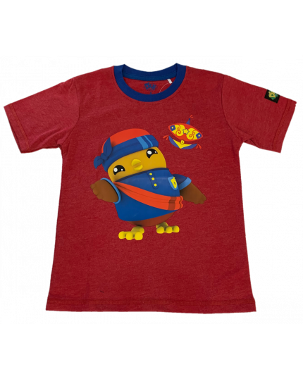 Didi &amp; Friends Kids Unisex Round Neck Short Sleeve T with Front Printed Design T-shirt - Red (78-1-001-0001-03)