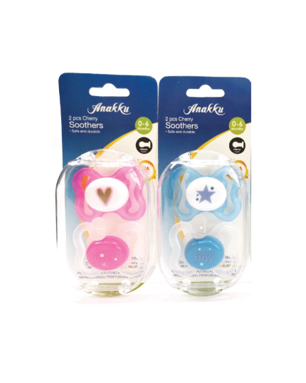 Anakku Cherry Soother (0 - 6 Months) - Assorted Design (2 Pieces) - 163-241