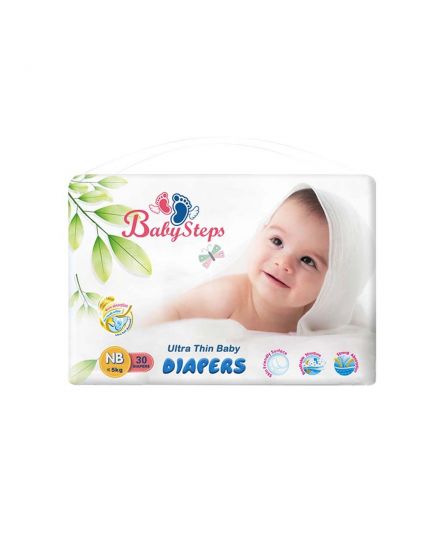 Baby Steps Baby Diapers [Ultra Thin] Tape - Newborn 30s