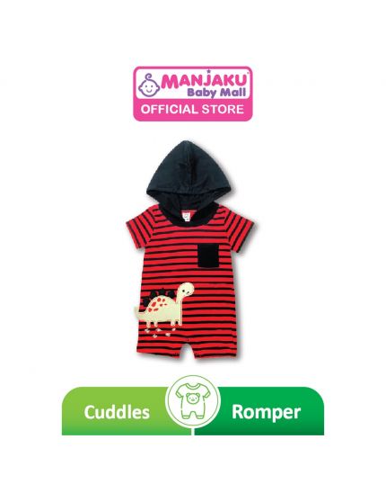 Cuddles Baby Cute Dino Fashion Romper With Hood (RPW295) - Red-12 - 18 Months