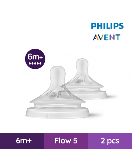 Philips Avent Teat Natural Response 6Months+ (Fast Flow) - 2 Pieces (25096502)