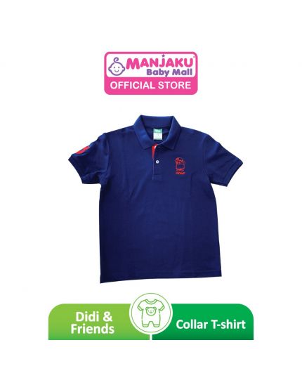 Didi &amp; Friends Kids Male Round Neck Collar T with side logo Embroidery T-shirt - Blue (78-1-005-0019-04)