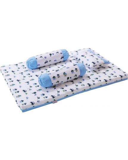 Baby Love 4 in 1 Mattress Set with Pillow &amp; Bolster - Captain Blue (Model: 2980)