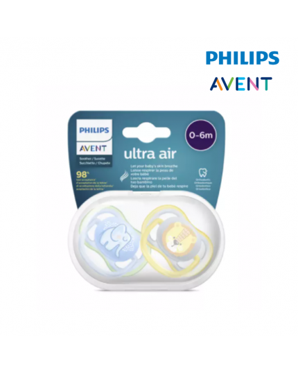 Philips Avent Ultra Air Pacifier 0-6Months (Elephant and Lion) - Boy (33308501)