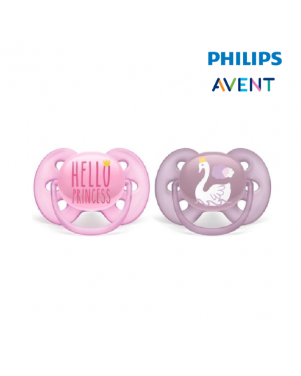 Philips Avent Ultra Soft Pacifier 6-18Months (Princess and Swan) - Girl (33322302)