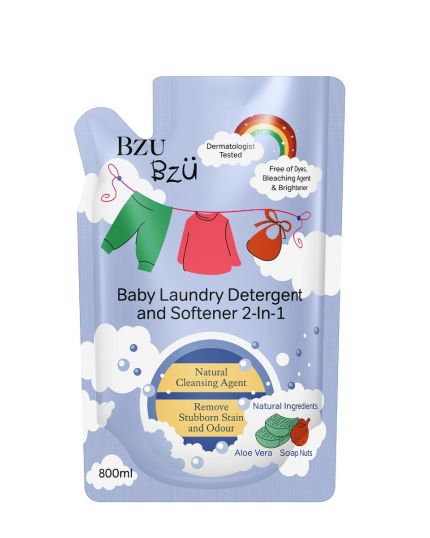 Bzu Bzu Baby Laundry Detergent &amp; Softener 2-in-1 Refill (800ml)