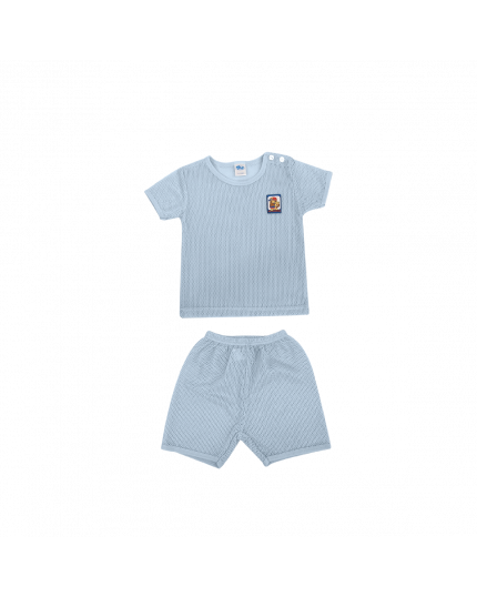 Didi &amp; Friends Unisex Infant Basic Suit Eyelet Suit Set - Blue (971-1-069-0556-06)