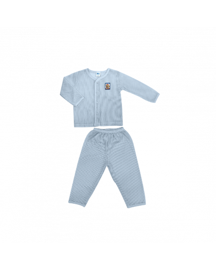 Didi &amp; Friends Unisex Infant Basic Suit Eyelet Suit Set - Blue (971-1-069-0558-06)