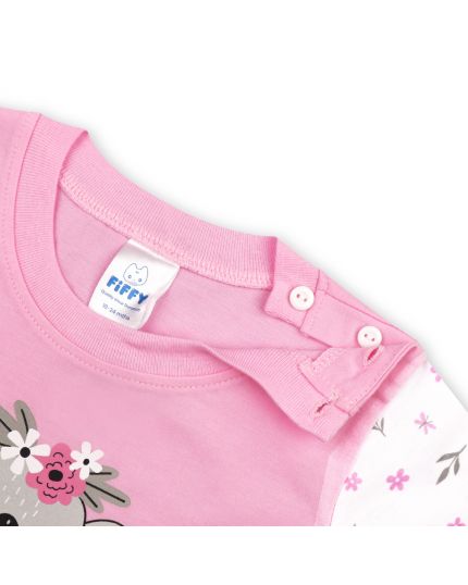 FIFFY Girl Long Sleeve Girl Pyjamas Suit 3522210 - Pink