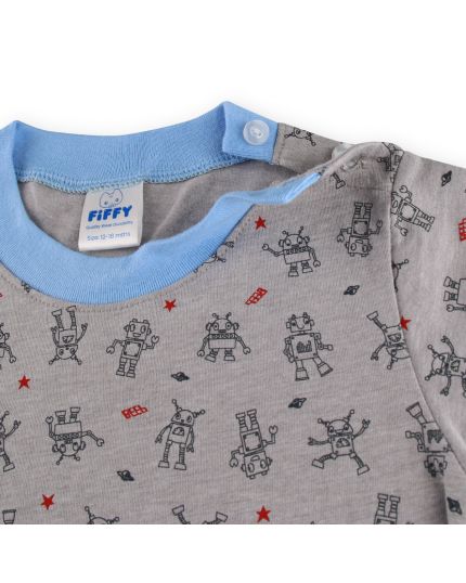 FIFFY Boy Short Sleeve Pyjamas Suit 3423003 - Blue