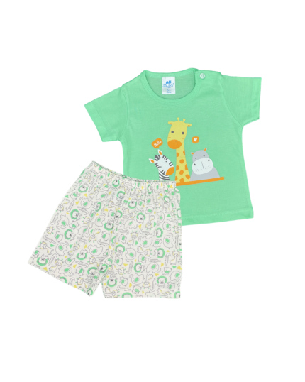 Anakku Hello Animal Baby Suit Set (320481-2)-Green