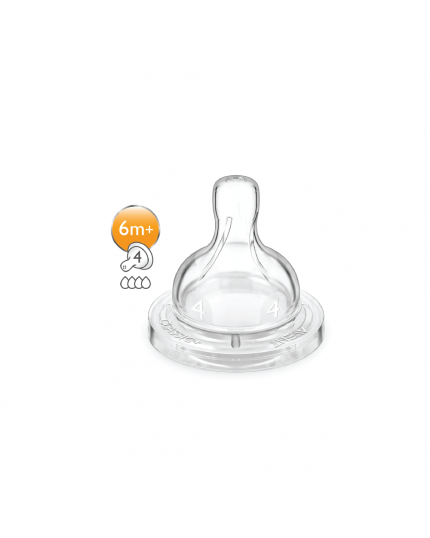 Philips Avent Classic+ Silicone Teats - Fast Flow 6M+ (2 Pcs)