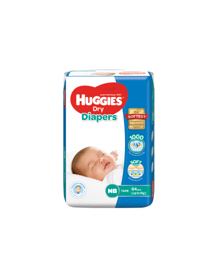 Huggies Dry Diaper Jumbo Pack - NB/S