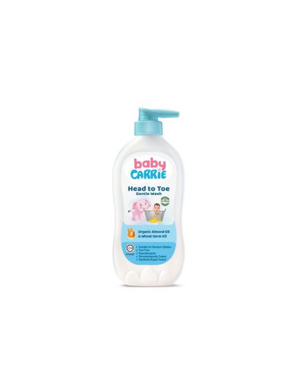 Baby Carrie Head To Toe Gentle Wash (500g) - Organic Almond Oil &amp; Wheat Germ Oil