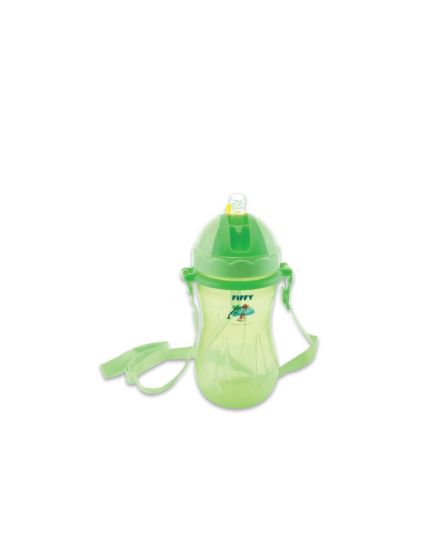 Fiffy Polypropylene Straw Cup with Strap - Assorted Color (360ml)