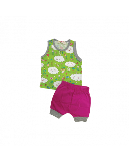 Baby Hippo Unisex Basic Collection Toddler Suit Set - Melange/Pink (HTS0122-19002)