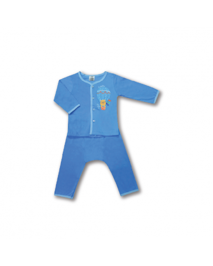 Cuddles Baby Long Sleeve &amp; Long Pant Single Jersey Suit Set (BSW1003) - Blue