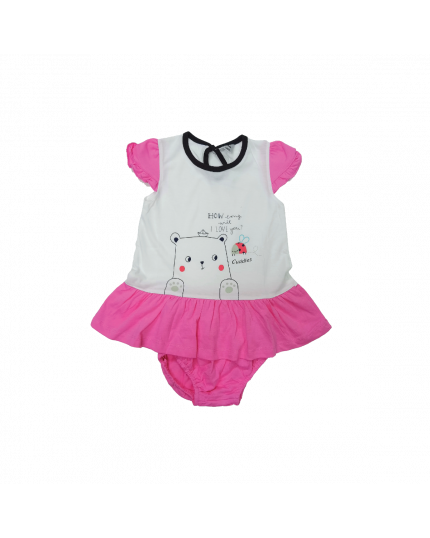 Cuddles Baby Girl Dress With Panty (BW677-PNK) - Pink