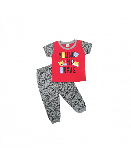 Cuddles Baby Pyjamas Suit Set (PJW324-RED) - Red-6 - 12 Months