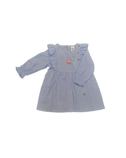 Didi &amp; Friends Toddler Girl Cotton Checker Long Sleeve Dress 971-1-064-0702-45
