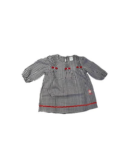 Didi &amp; Friends Toddler Girl Cotton Checker Long Sleeve Dress 971-1-064-0709-45