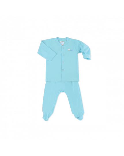 Fiffy Boy Long Sleeve Vest Suit + Leggy (65376-BLU) - Blue