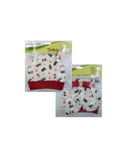Tenderly Combo Set Hat &amp; Mittens &amp; Footwear For Newborn (92422103398)-White