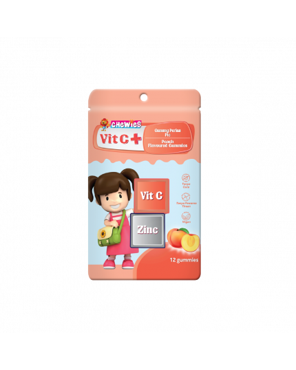 Chewies Vitamin C + Zinc Peach Gummies 12&#039;s