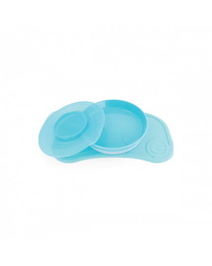 Twistshake Click-Mat Mini + Plate (Pastel Pink/Blue/Grey)