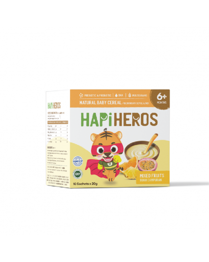 Hapifam Hapi Heros Nat BB Cereal Mixed Fruit (20g x 10) - 200g (For Baby 6-12 Months)