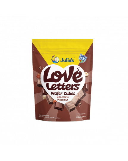 Julie&#039;s Love Letters Wafer Cubes 60g - Chocolate Hazelnut/Peanut/Cheesy Duo
