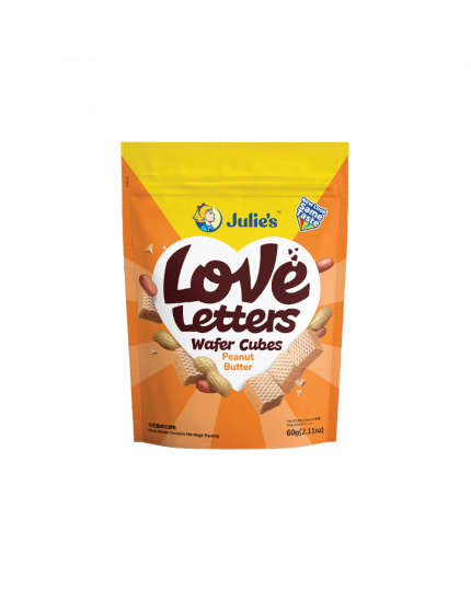 Julie's Love Letters Wafer Cubes 60g - Chocolate Hazelnut/Peanut/Cheesy Duo