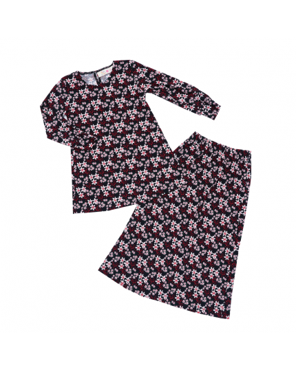 Baby Hippo Girl Raya Collection Baju Kurung(HTR0222-39002) - Black Red