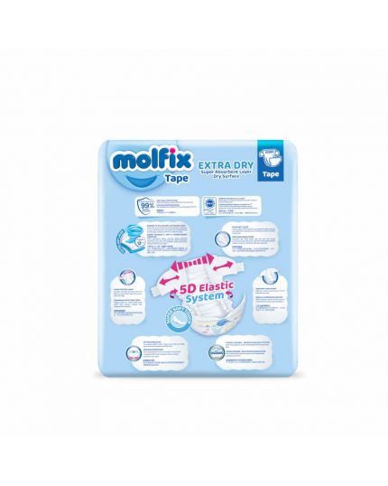 Molfix Extra Dry Tape Diaper Super Jumbo Pack (NB60)