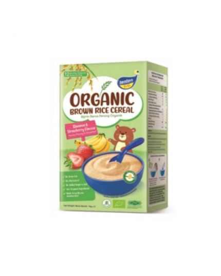 Tenten Organic Brown Rice Cereal - Banana &amp; Strawberry 80G