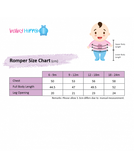 Baby Hippo Infant  Romper (HFR0123-19010-PNK)- PINK