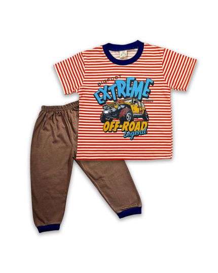 Cuddles Unisex Toddler Fashion Pyjamas Suit Set (BSW1007) - Dark Brown