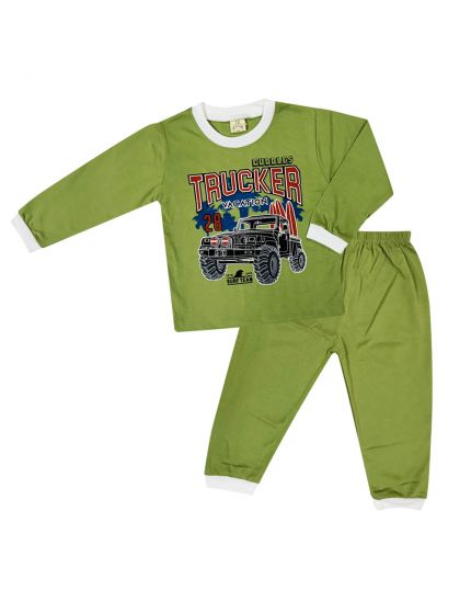 Cuddles Toddler Boy Fashion Pyjamas Suit Set (BSW1007) -Green