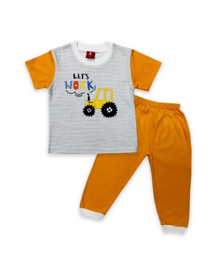Cuddles UnisexToddler Fashion Pyjamas Suit Set  (BSW1007) ??Mustard