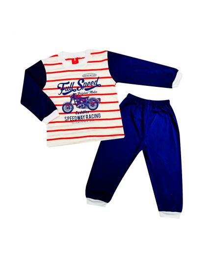 Cuddles Toddler Boy Fashion Pyjamas Suit Set (BSW1007) - Navy Blue
