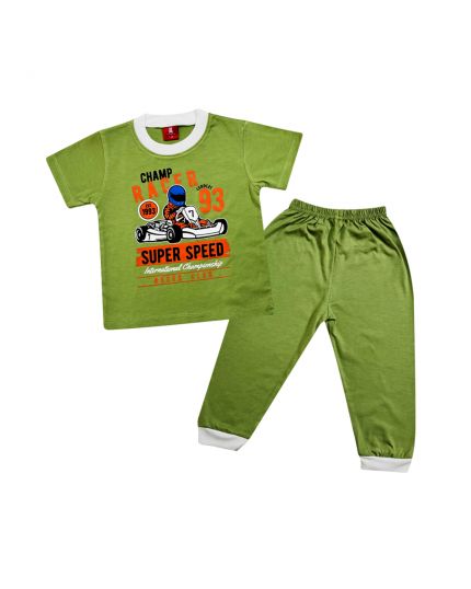 Cuddles Toddler Boy Fashion Pyjamas Suit Set (BSW1007) - Olive Green