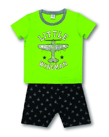 Cuddles Toddler Air Plan Print Fashion Suit  (BSW941) - Green