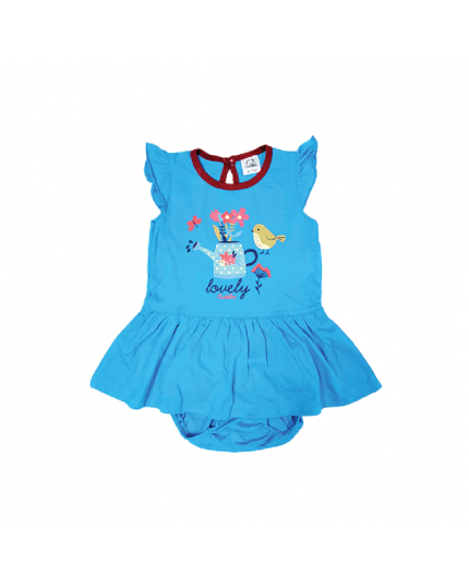 Cuddles Fashion Baby Girl Dress With Panty  (BSW677) - Blue