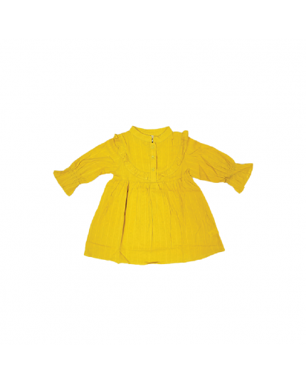 Cuddles Fashion Toddler Girl Blouse Dress (DSW263) - Mustard