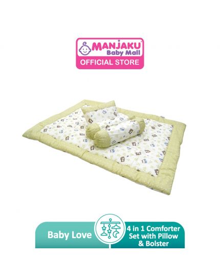 Baby Love Premium 4 in 1 Comforter Set with Pillow &amp; Bolster - Animals Star (Model: 4910)