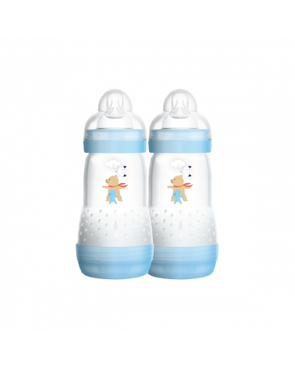 MAM Easy Start Anti Colic Colors of Nature Bottle (260ml x 2) - Blue Bear/Pink Tiger/Brown Sealion