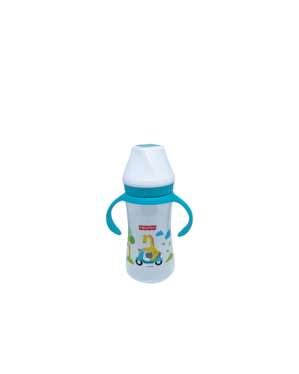 Fisher Price PP Wide Neck Feeding Bottle With Handle &amp; Anticolic Tube (12oz) - Assorted Color